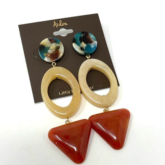 Free People Jewelry - New Free People x Arden Geometric Resin Drop 
Earrings